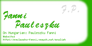 fanni pauleszku business card